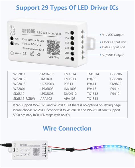 Buy ALITOVE WS2812B WS2811 WS2801 LED WiFi Controller, iOS Android App ...