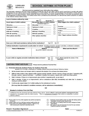 Fillable Online traralgonlrps vic edu Asthma Action Plan Form ...
