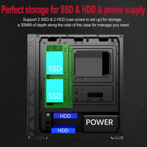 Pansonite Airflow ATX Mid Tower PC Gaming Case with Opening Tempered ...