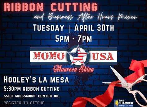4/30 Ribbon Cutting & Business After Hours Mixer | MoMo USA, HOOLEY'S ...