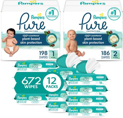 Amazon.com: Pampers Pure Protection Disposable Baby Diapers Starter Kit ...