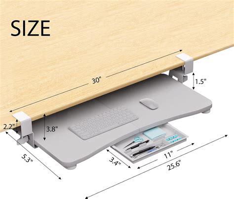 CALASK Desktop Keyboard Tray, Under Desk Pull Out,25.59 X India | Ubuy