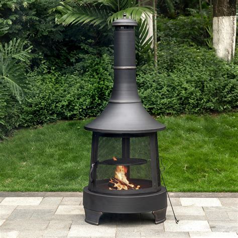 Amazon.com : Deko Chimney Wood Burner Firepit with PVC Cover - Outdoor ...