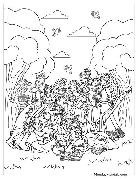 36 Disney Princess Coloring Pages (Free PDF Printables)