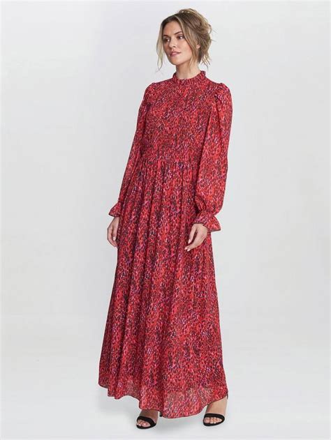 Gina Bacconi Thea Abstract Print Maxi Dress, Red