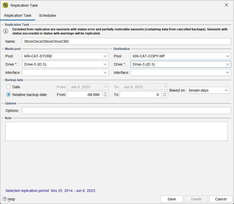 5 0 0:HPE StoreOnce Replication - SEPsesam