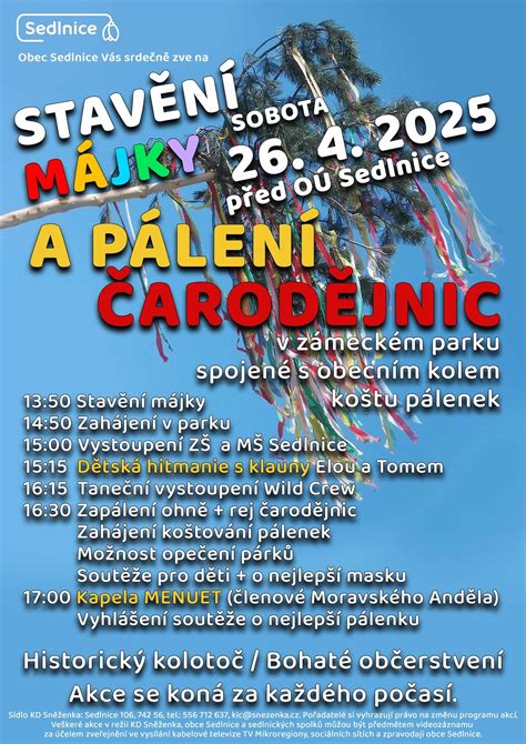 STAVĚNÍ MAJKY A PÁLENÍ ČARODĚJNIC, Sedlnice, Sedlnice, Česko, Frydek ...