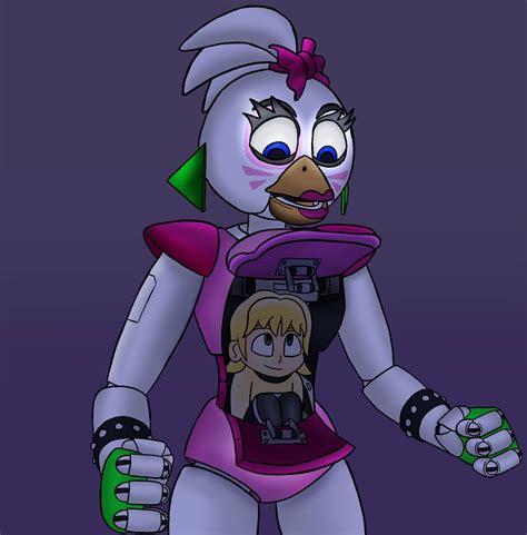 Glamrock Chica carries a little girl by GwenAlvarez36 on DeviantArt
