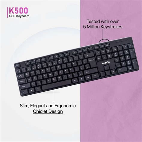ZEBION K500 Wired USB Desktop Keyboard Price in India - Buy ZEBION K500 ...