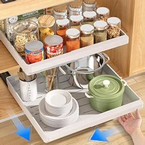 VPGS 1 Pack Pull Out Cabinet Organizer Expandable, Adhesive with Nano ...