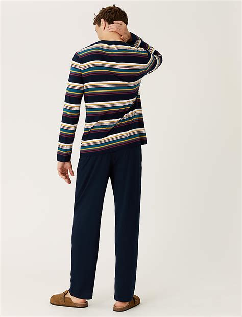 Buy Pure Cotton Striped Pyjama Set at Marks & Spencer