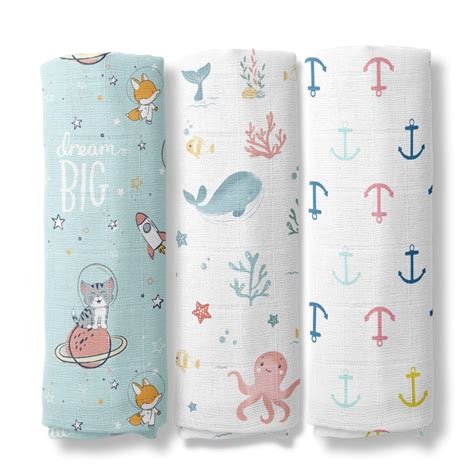 Buy Haus and Kinder 100% Cotton Muslin Swaddles Wrap for Newborn Baby ...