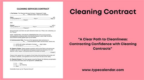 Free Printable Cleaning Contract Templates [Word, PDF]