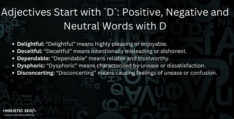 Adjectives Start with `D`: Positive, Negative and Neutral Words with D ...