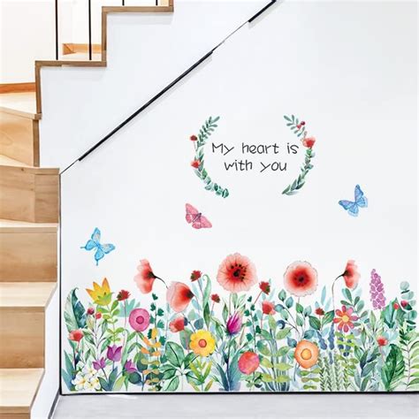 JAAMSO ROYALS Colourful Blooming Flower with Coloured Butterfly wall ...