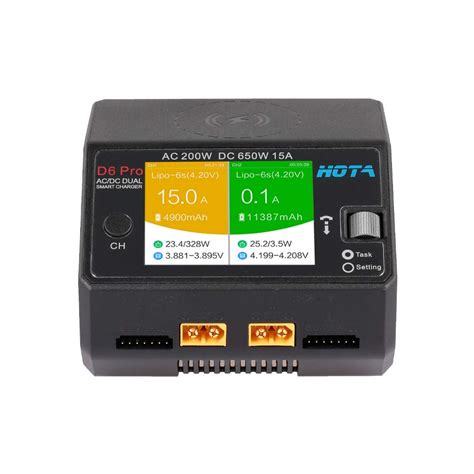 HOTA D6 Pro Lipo Charger AC200W DC650W 15A for LiHv Nicd NiMH Lipo ...