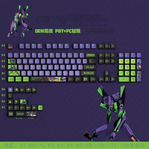 Eva Unit 01 PBT-PC OEM Bottom Backlit Pudding Keycaps – CuriosityCaps