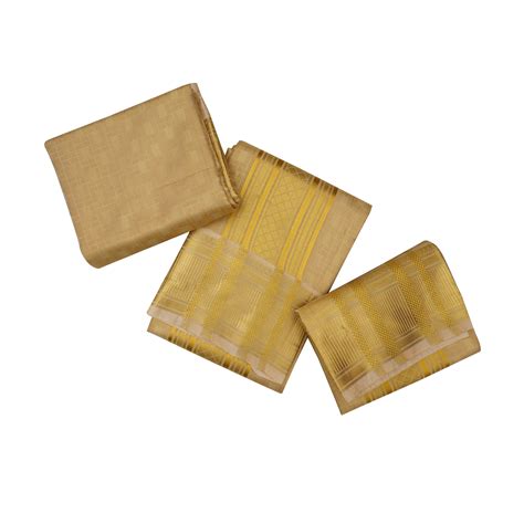 Manam Juquard Gold Jeri Mens shirt and Dhotis – Paramparaa Dhotis