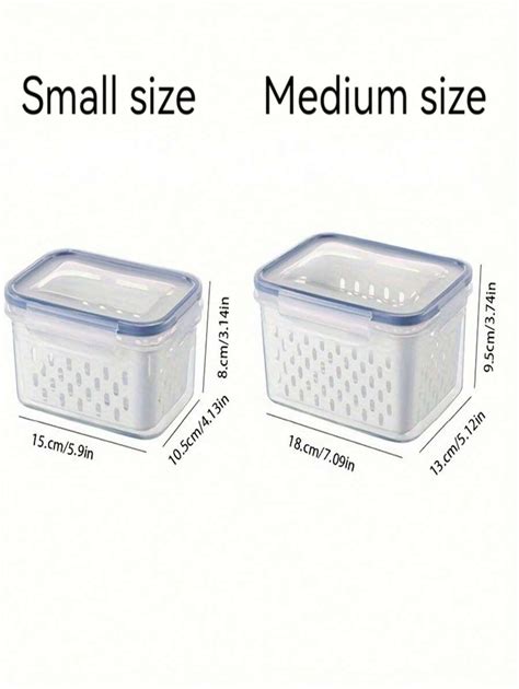 2pcs Medium + Small Double-Layer Storage Fresh-Keeping Box, With Lid ...