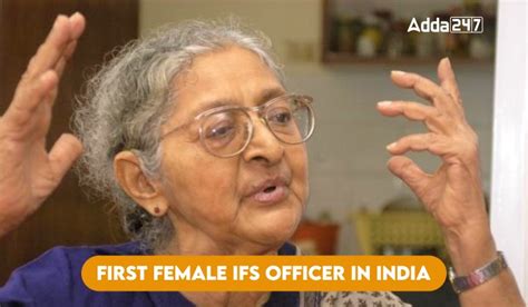 First Female IFS Officer in India, Know the Name
