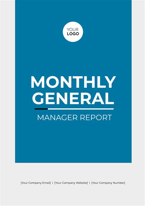 Free Monthly General Manager Report Template to Edit Online
