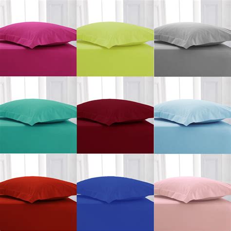 Plain Polycotton Fitted Bed Sheets Bed Linen – LinenStar