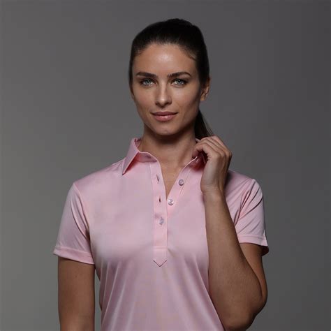 Women's Cap Sleeve Semi Spread Polo Pink - Collars & Co.