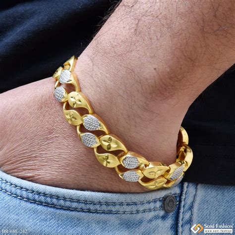 1 Gram Gold Plated Latest Design Link Bracelet for Men - Style E242 ...