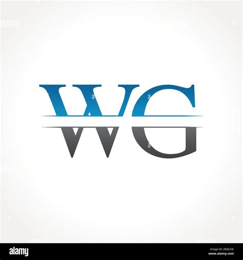 Wg monogram logo with hexagon shape and line Vector Image
