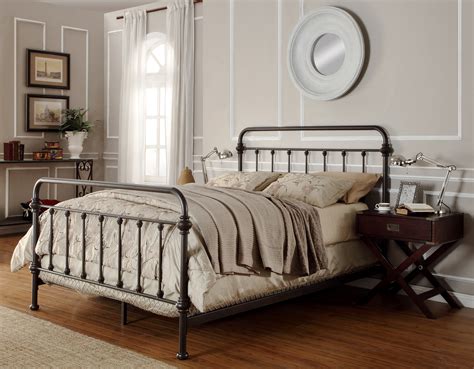 Oxford Creek Bedford King Metal Bed in Vintage Bronzed Black - Home ...