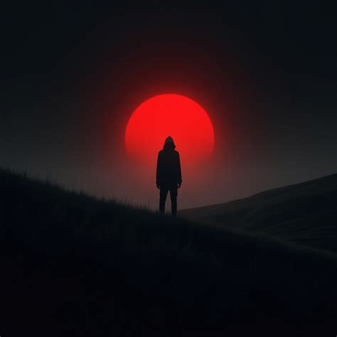 Red Moon Spooky Halloween Silhouette Foggy Misty — Free iPhone ...