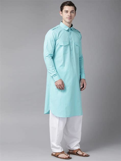 Men Sea Green Pathani Kurta with Salwar – See Designs