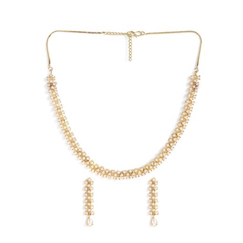 Buy Priyaasi Pearl Design Gold Plated Jewellery Set Online