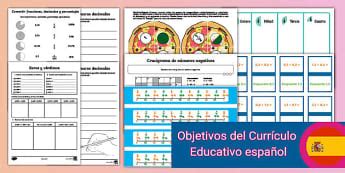 Fracciones decimales Ejercicios de Matematicas 5º Primaria Para Imprimir