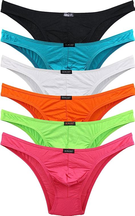 Buy IKINGSKY Men's Soft Low Rise Bikini Underwear Sexy Mid Coverage ...