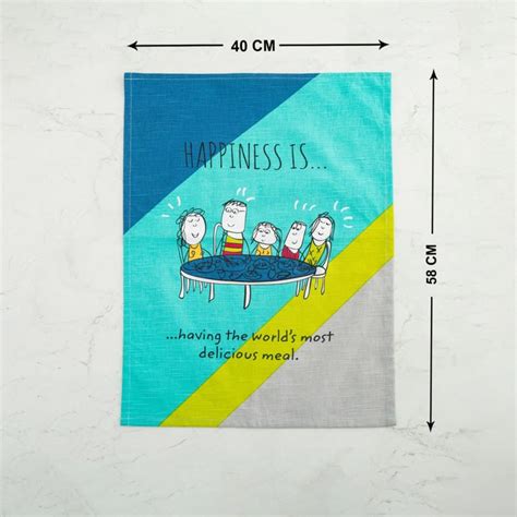 Buy Happiness Printed Kitchen Towels - Set of 2 from Home Centre at ...