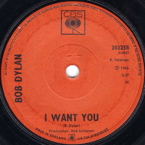 Bob Dylan - I Want You (1966, Vinyl) | Discogs
