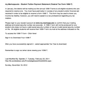 Fillable Online kb scottsdalecc Student Tuition Payment Statement ...