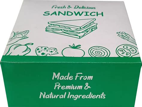 FOODIES BOX - Food Grade Designed Large Sandwich Box (Pack of 200 Boxes) Size 14(L) 14(B) 6.5(H ...