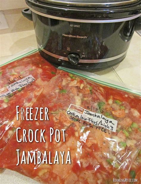 Freezer Crock Pot Meals: Jambalaya | Roaming Rosie