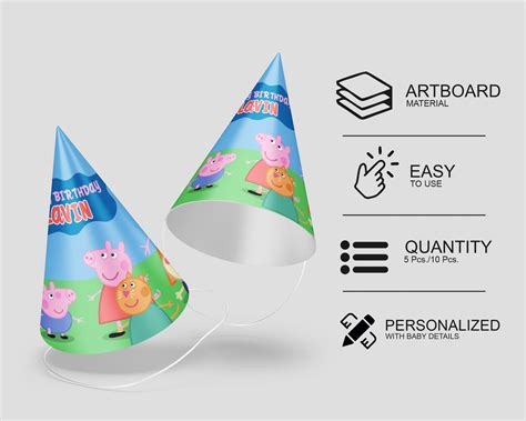Peppa Pig Theme Boy Customized Hat | Party Supplies India Online