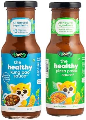 Troovy Healthy Sauce Dips Spread (1- Kungpao,1-Pizza Pasta sauce) | 100 ...
