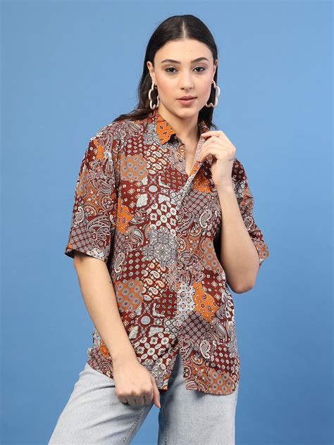 Elegant Paisley Cutaway Collar Shirt – rigoindia