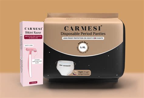 Carmesi Disposable Period Panties Combo (Pack of 10) + Bikini Razor (L–XL)
