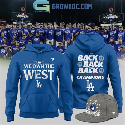Los Angeles Dodgers Back To Back 2024 NL West Champions Hoodie T-Shirt ...