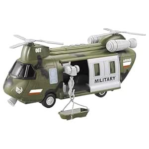 Kidology Army Military Helicopter Toy with Lights & Sounds | Push & Go ...