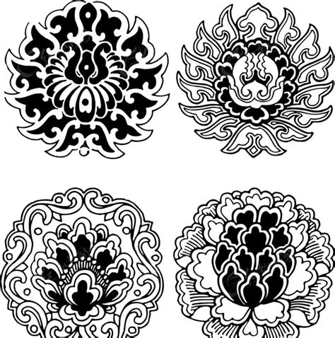 中国经典纹样素材-吉祥团花17ai免费下载_红动网