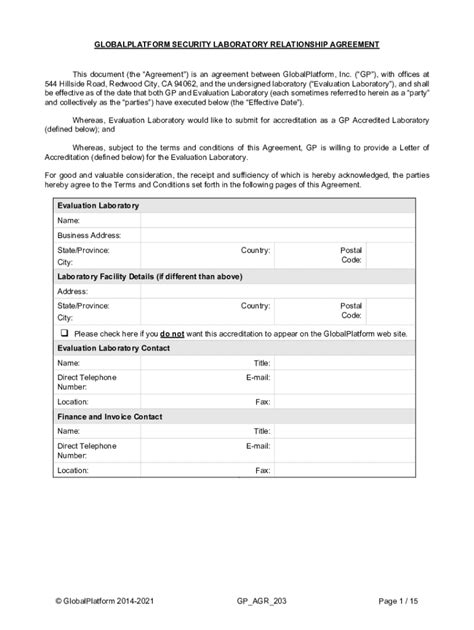 Fillable Online Globalplatform Qualification and Listing Agreement Fax ...