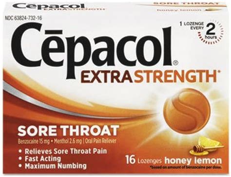 Cepacol Extra Strength Sore Throat Relief Lozenges, Honey Lemon Cough ...