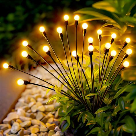 PATIOPIA Solar Garden Lights, 20 LED Firefly Garden Lights Solar ...